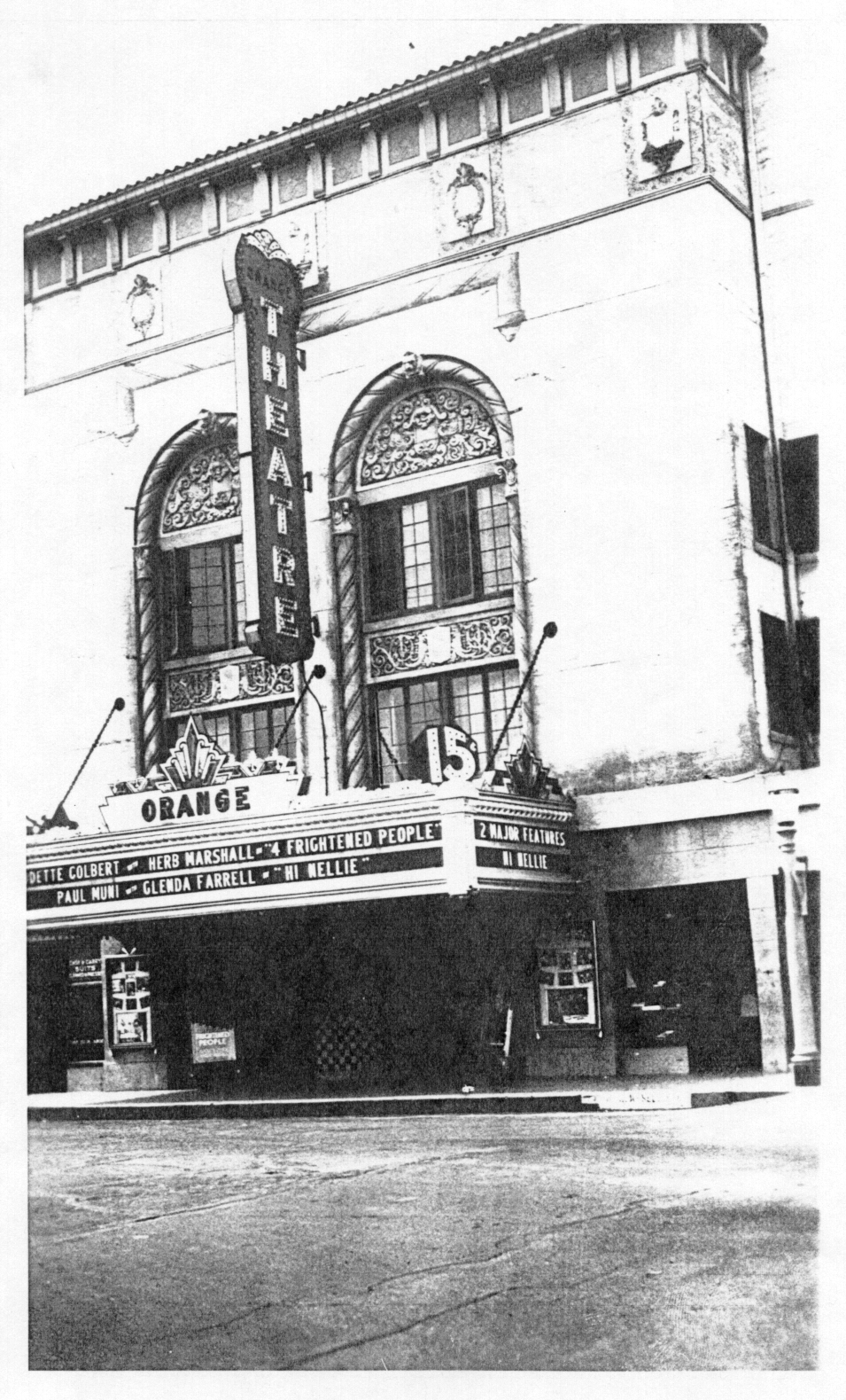 Son Light History 1934 Orange Theatre, Orange, California