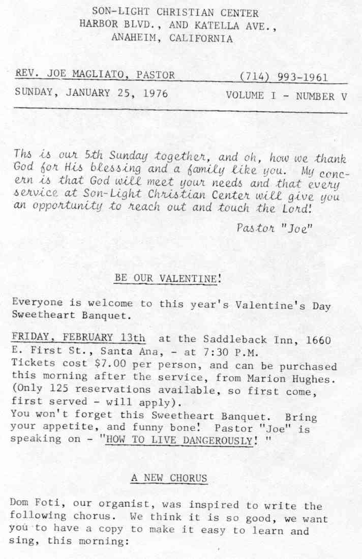 Volume 1, Number 5 - Page 1